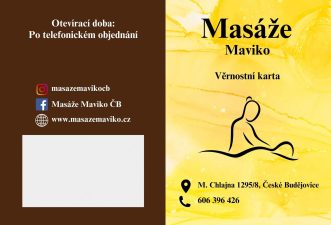 Věrnostní karta Masáže Maviko